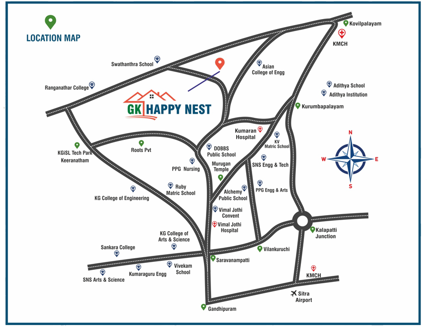 location map for gk happy nest